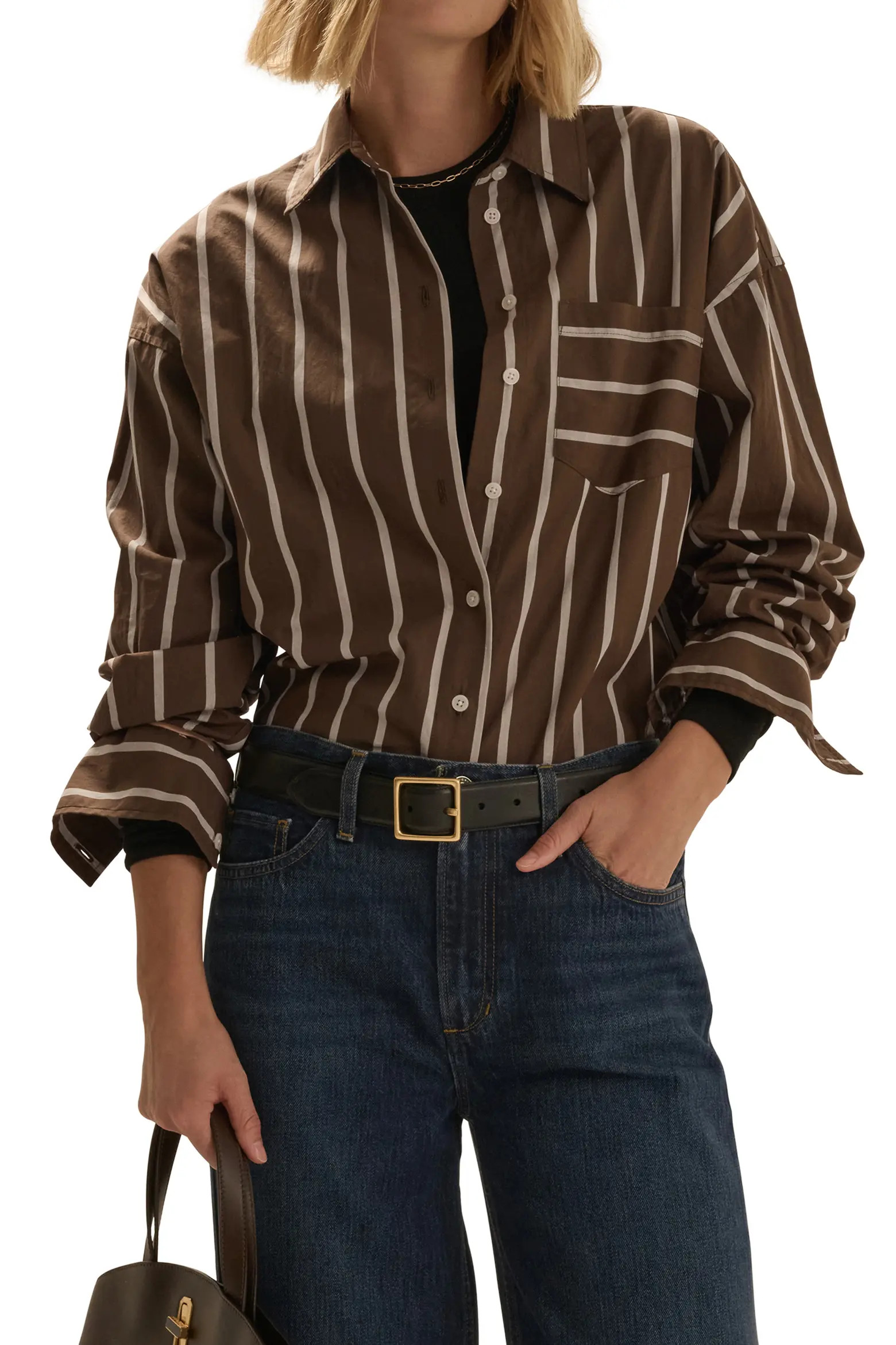 Favorite Daughter The Beau Stripe Cotton Poplin Button-Up Shirt (Women) | Nordstrom | Nordstrom