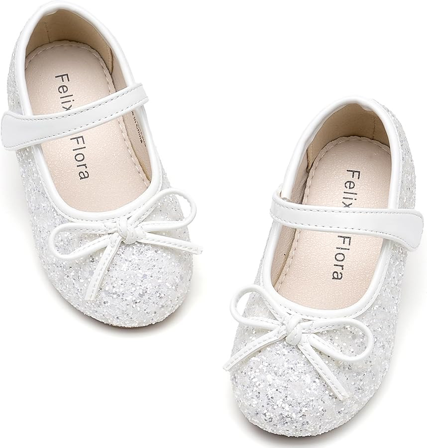 Felix & Flora Toddler Flower Girl Dress Shoes - Girl Ballet Flats Party School Shoes Wedding | Amazon (US)