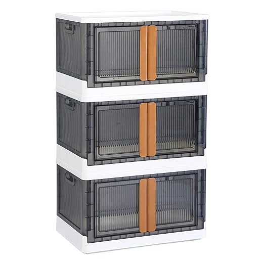 HAIXIN Storage Bins with Lids, Collapsible Storage Bins, Wardrobe Closet Organizer, 19 Gal Stacka... | Amazon (US)