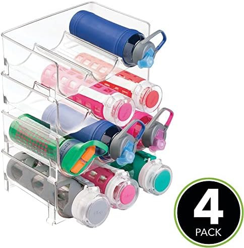 mDesign Plastic Stackable Water Bottle Holder Bin, Storage Organizer for Kitchen Countertops, Cabine | Amazon (US)