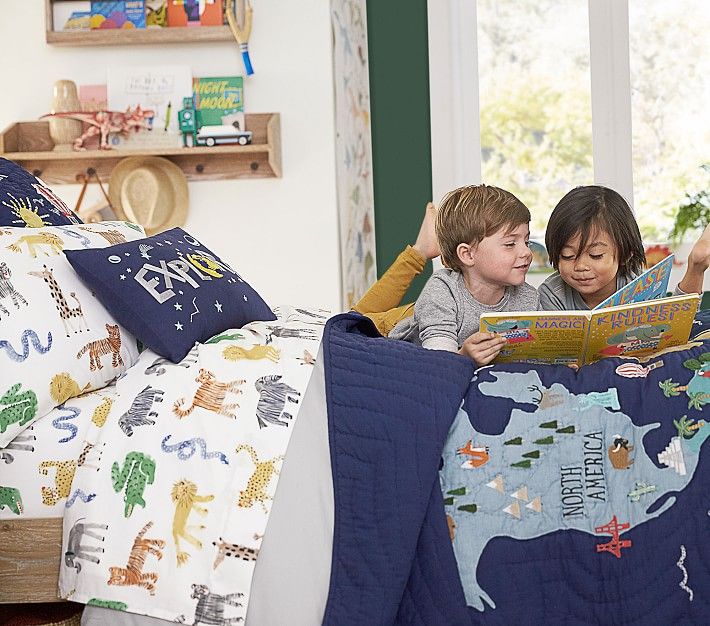 Silly Safari Organic Sheet Set & Pillowcases | Pottery Barn Kids