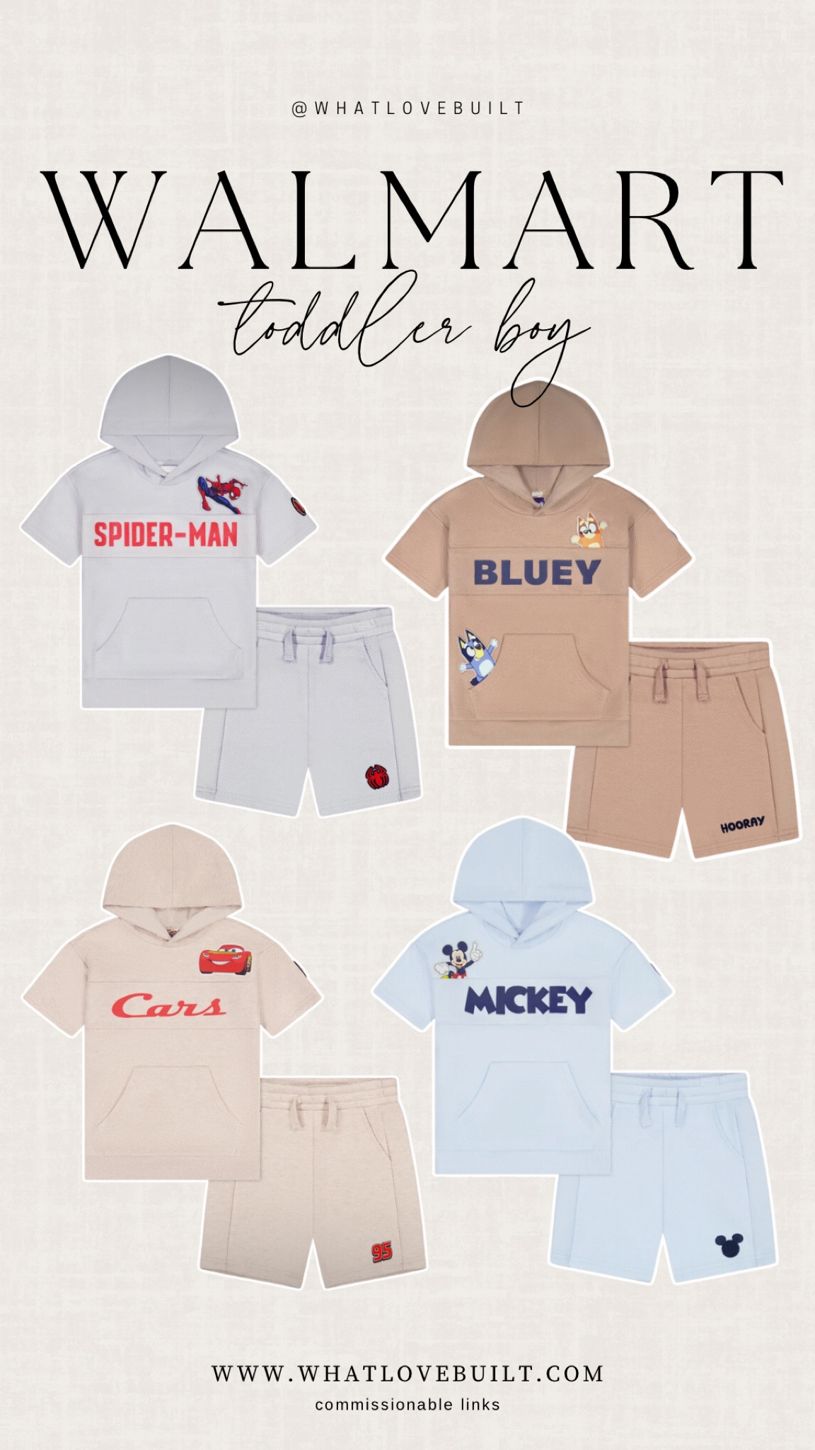 Walmart Toddler Boy Character Sets for Spring! 

#walmart #toddler #character #mickeymouse #bluey #cars #spiderman #walmartkids #kids #family #disney #disneyland #disneyworld

#LTKKids #LTKStyleTip #LTKFamily
