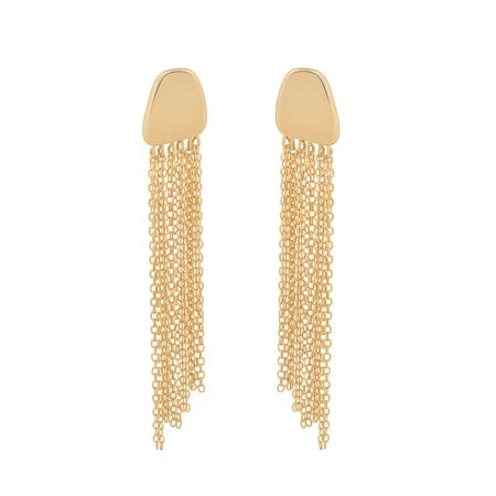 Scoop Women s Gold Tone Chain Tassel Drop Earrings | Walmart (US)