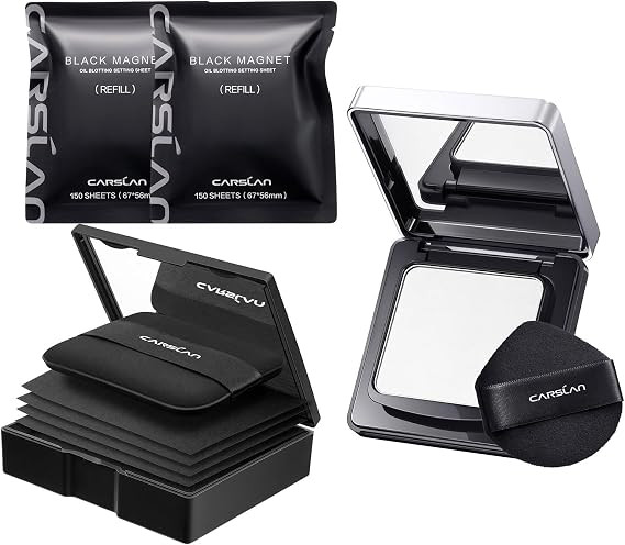 CARSLAN Makeup Blotting Paper with powder, 450 Sheets + 8 Refill Pads Bundle with Waterproof Face... | Amazon (US)