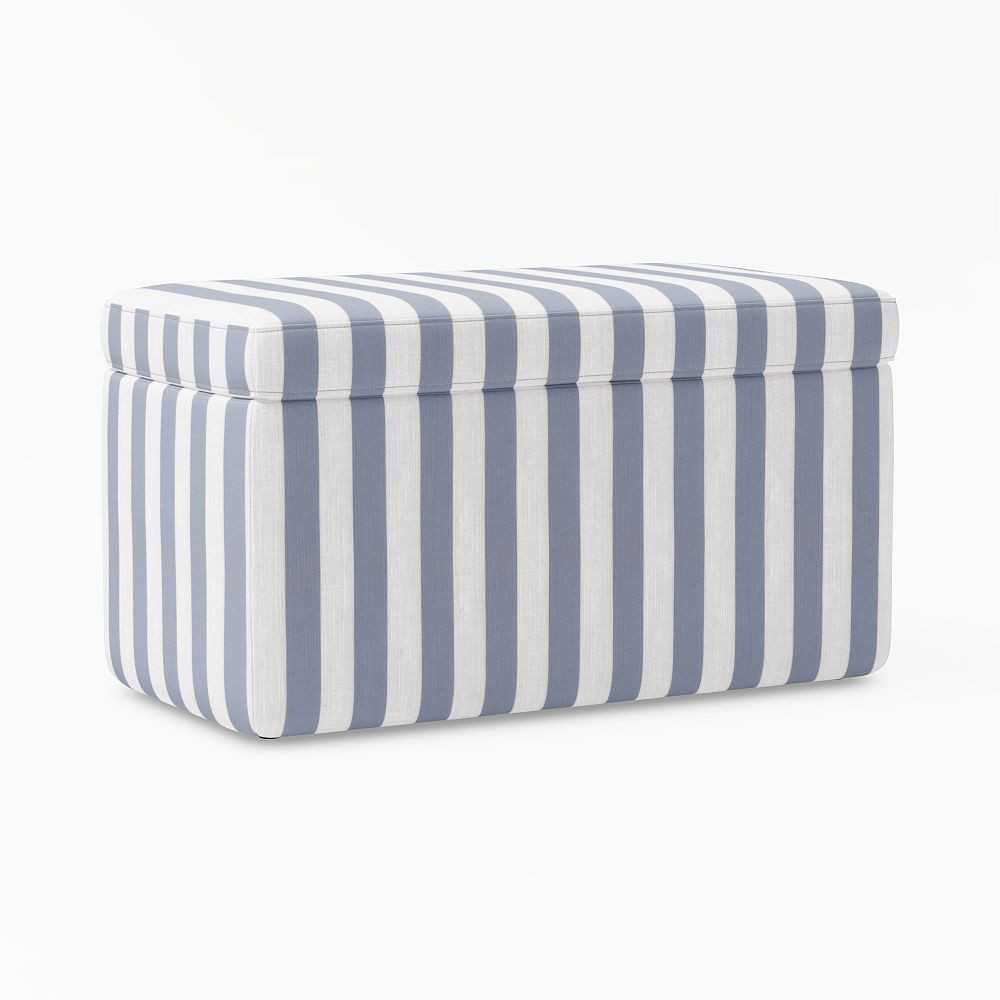 Cabana Stripe Chambray Rectangular Storage Bench (32") | Pottery Barn Teen
