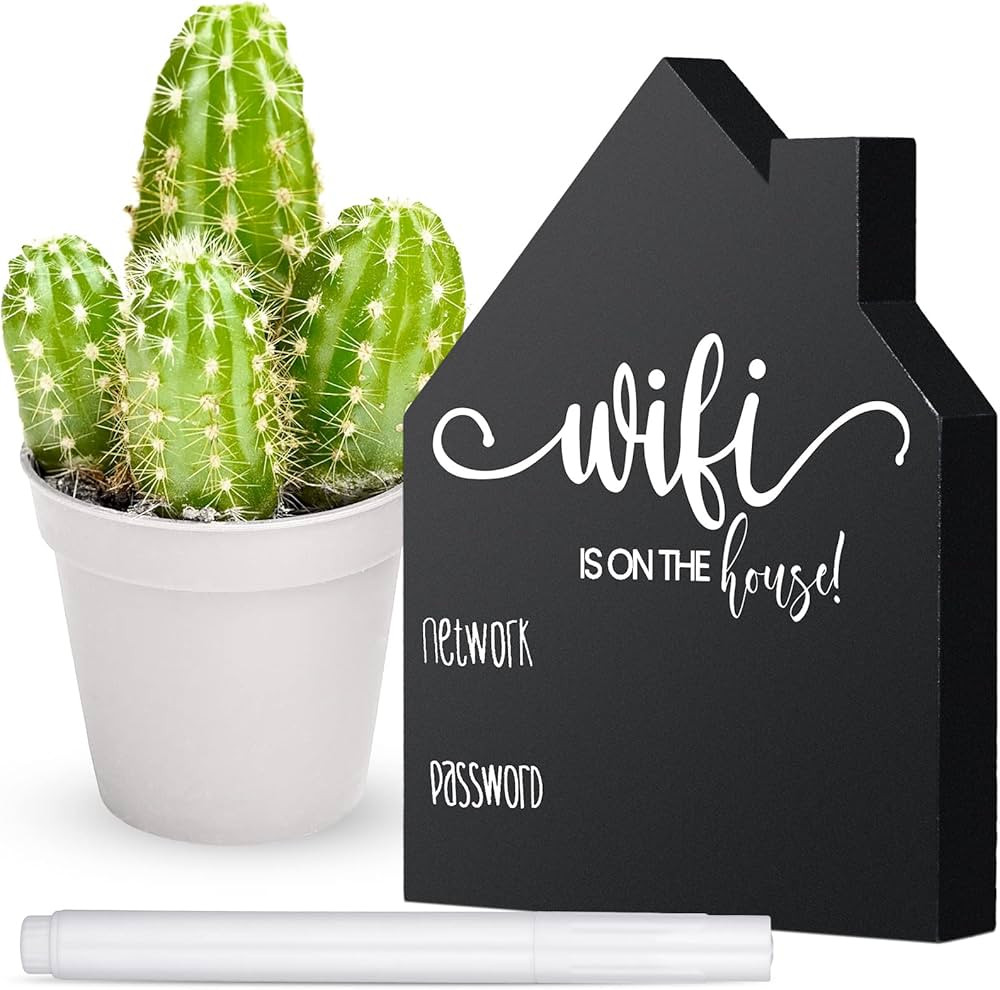 Password Sign Wooden Table Sign Freestanding Sign with Board Erasable Pen Chalkboard Style Freest... | Amazon (US)