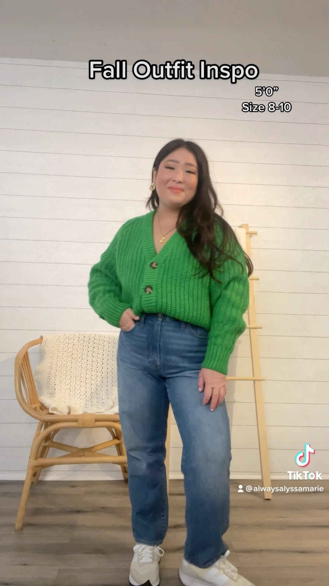 Cardigan is out of stock but here are similar styles! Jeans are size 29P!