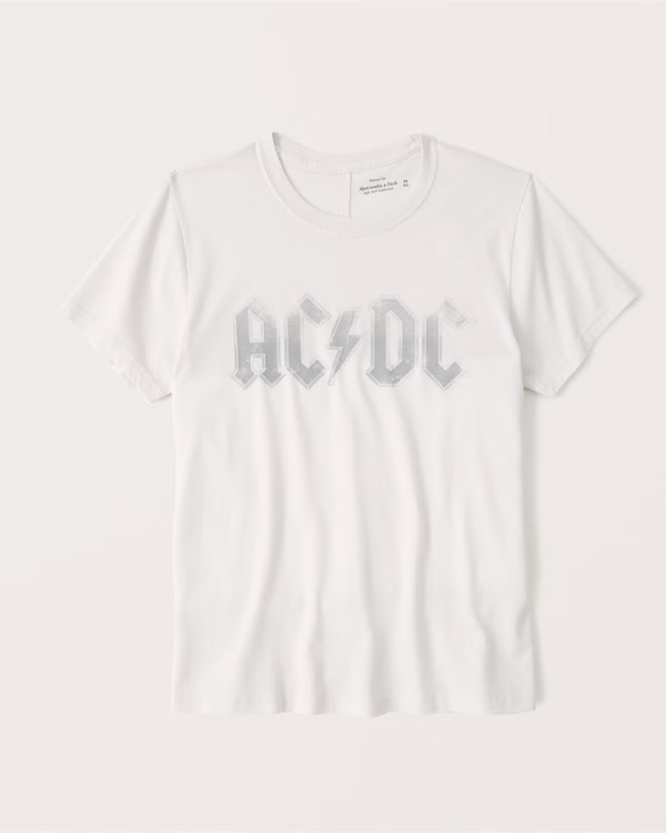 Women's AC/DC 90s-Inspired Relaxed Band Tee | Women's Tops | Abercrombie.com | Abercrombie & Fitch (US)