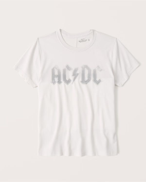 Women's AC/DC 90s-Inspired Relaxed Band Tee | Women's Tops | Abercrombie.com | Abercrombie & Fitch (US)