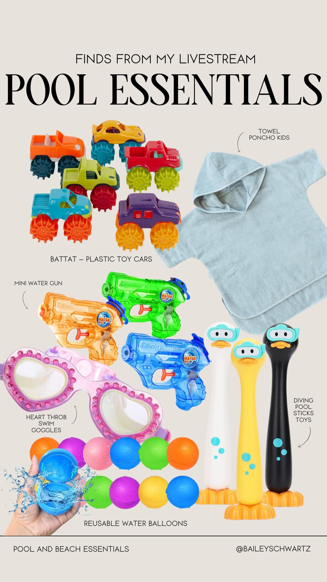 my pool and beach essentials from my latest amazon livestream

#LTKKids #LTKSeasonal #LTKFindsUnder50