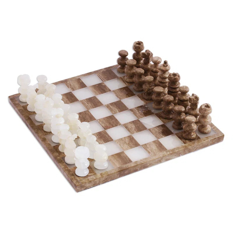 Handmade Saunemin Brown Chess Board Game | Wayfair North America