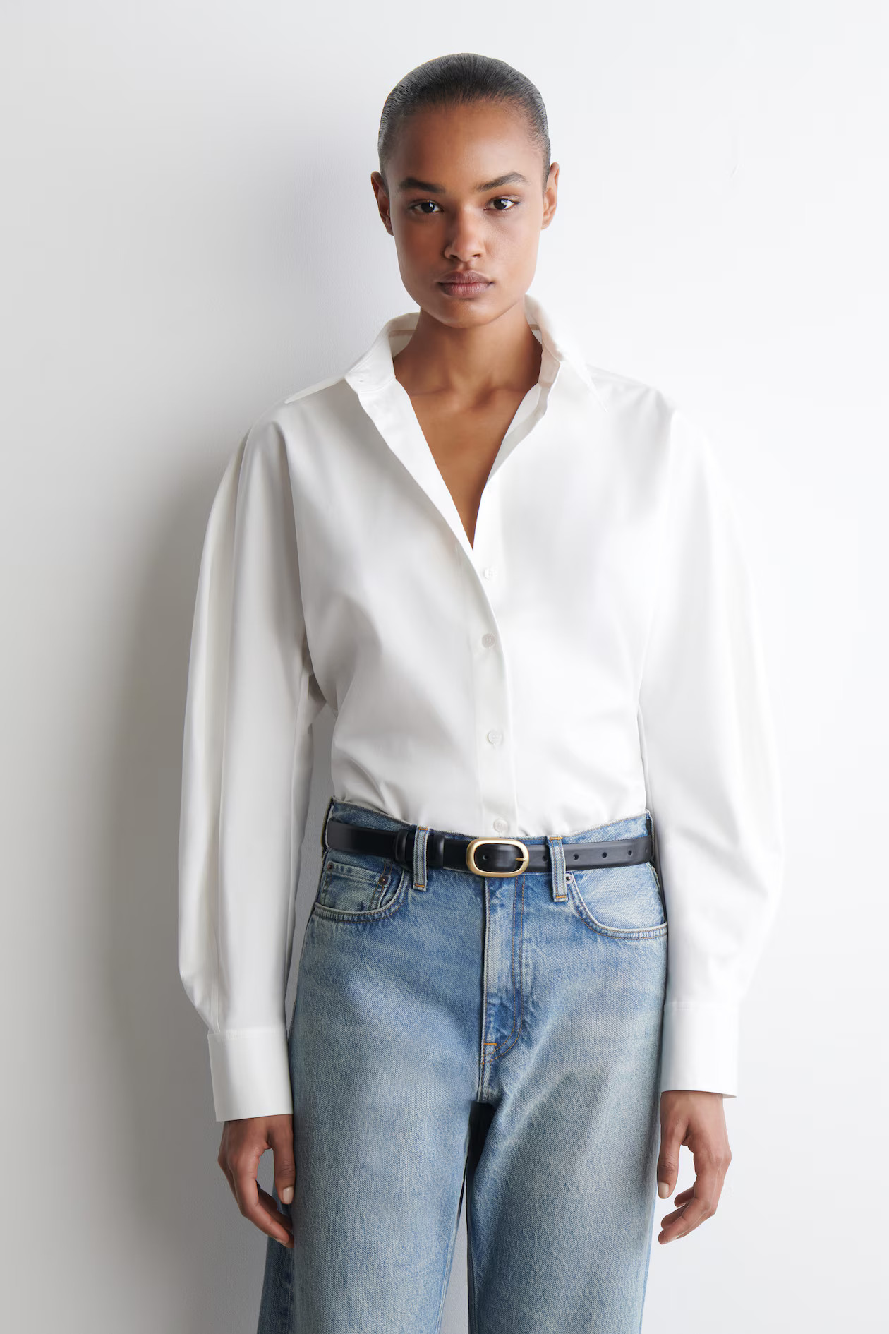 ROUNDED PIMA COTTON SHIRT - WHITE | COS | COS (EU)