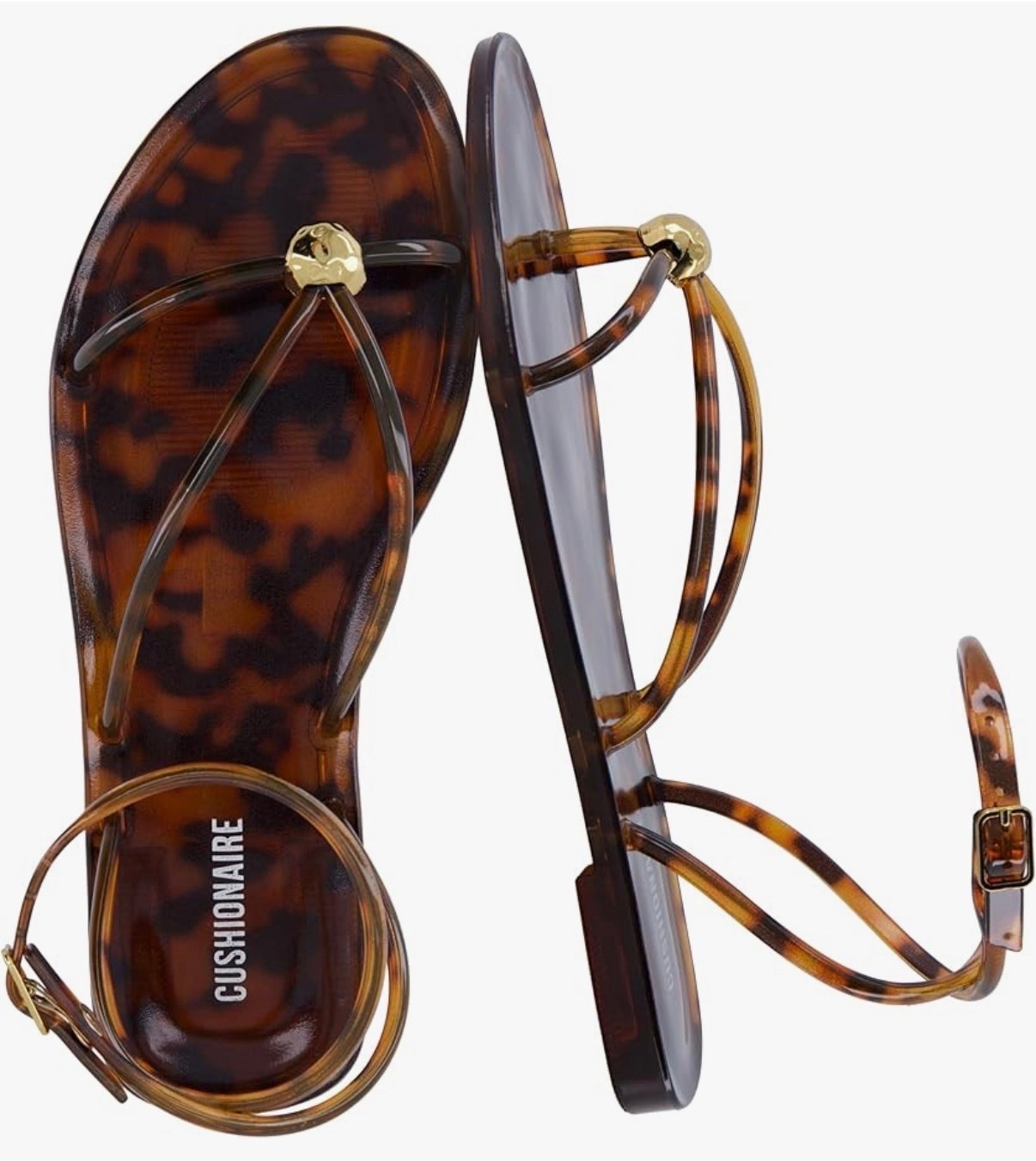 CUSHIONAIRE Vita Jelly Sandals for Women, Casual Lightweight Womens Strappy Sandals with Adjustable Buckle Strap and Gold Hardware Accent

#LTKgrwm #LTKTravel #LTKootd