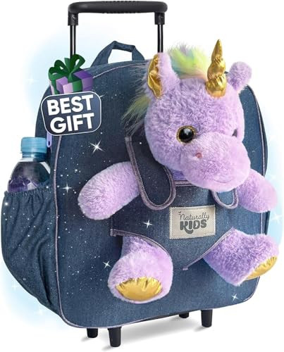Toddler Luggage for Girls w Unicorn Toys, Kids Rolling Backpack for Girls, Toddler Suitcase, Gifts for 3 4 5 6 Year Old | Amazon (US)