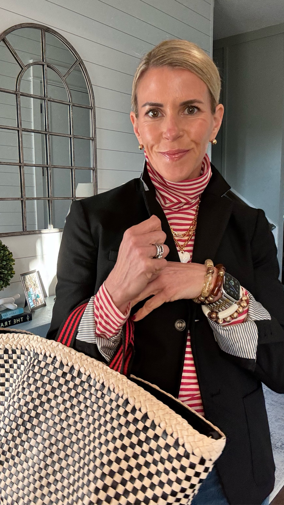 I never met a striped shirt I didn’t like❤️🤍These J Crew tissue turtle necks are a wardrobe staple!🙌🏻

#LTKootd #LTKOver40 #LTKWorkwear