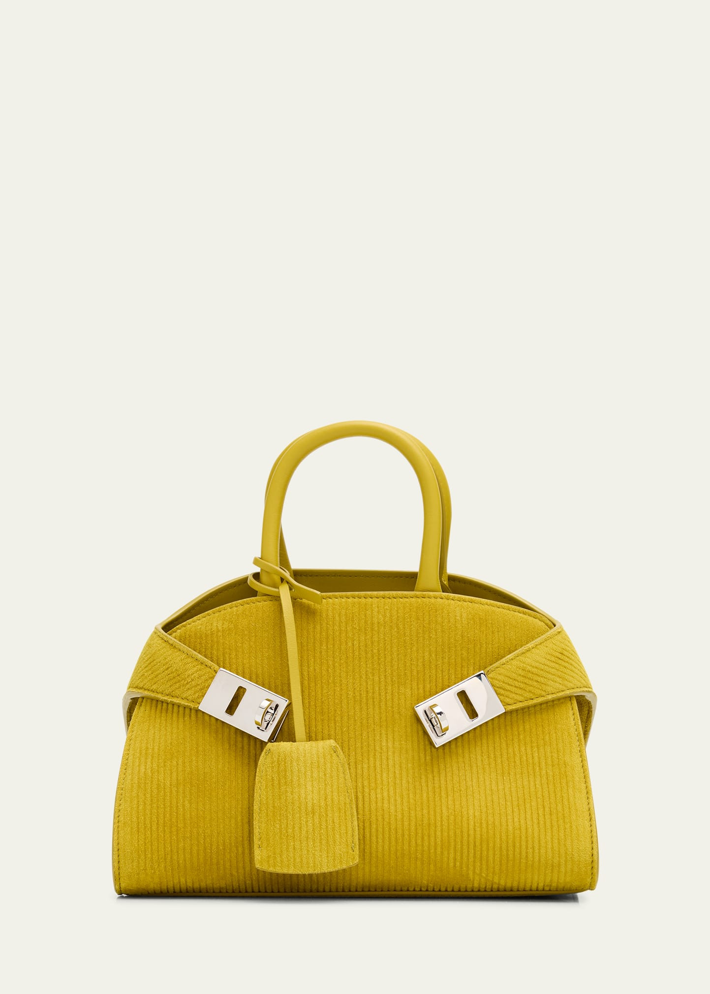 Ferragamo Hug Medium Suede Corduroy Top-Handle Bag | Bergdorf Goodman