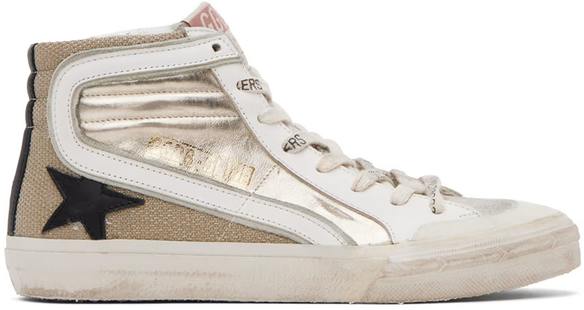 Off-White & Beige Slide Double Quarter Penstar Sneakers | SSENSE