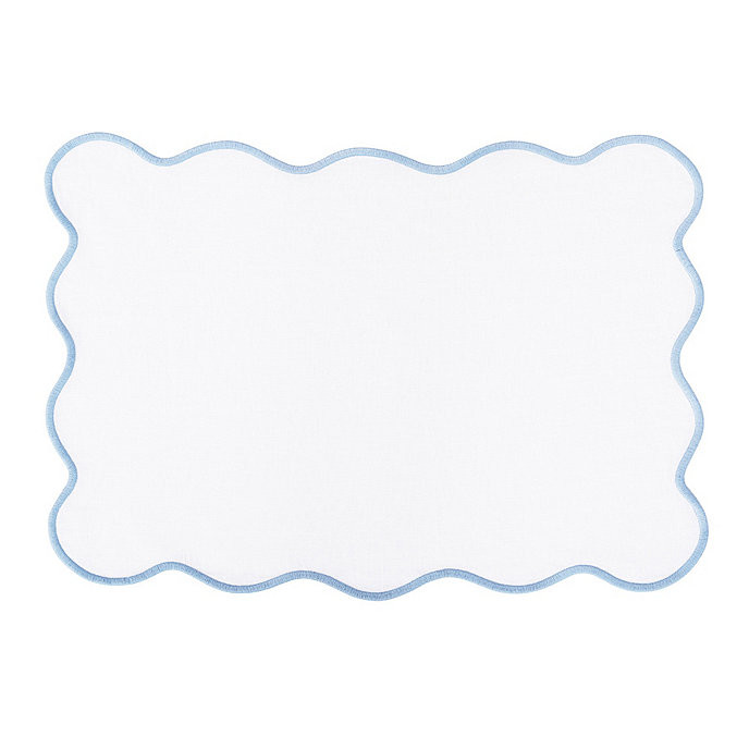 Maisie Scalloped Linen Placemats Set of 4 | Ballard Designs, Inc.