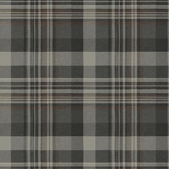 Yellowstone Dutton Plaid Charcoal Wallpaper, 4142-72632 | Amazon (US)