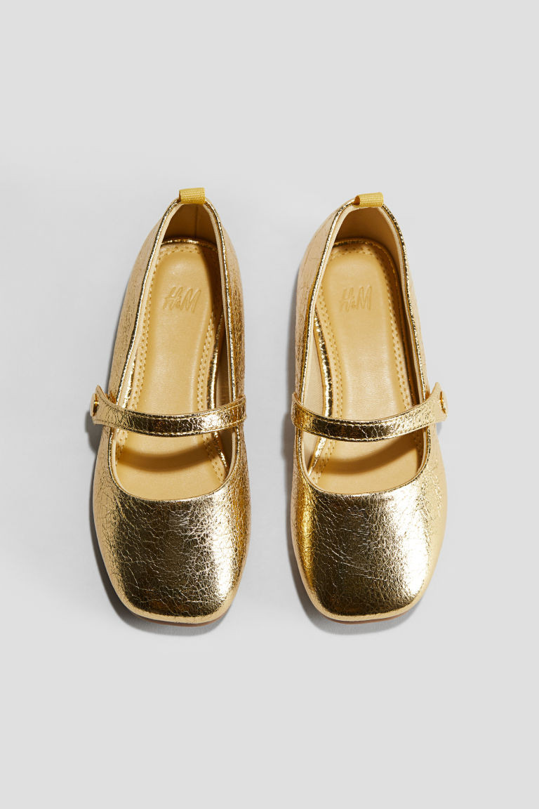 H & M - Shimmery Ballet Flats - Gold | H&M (US + CA)