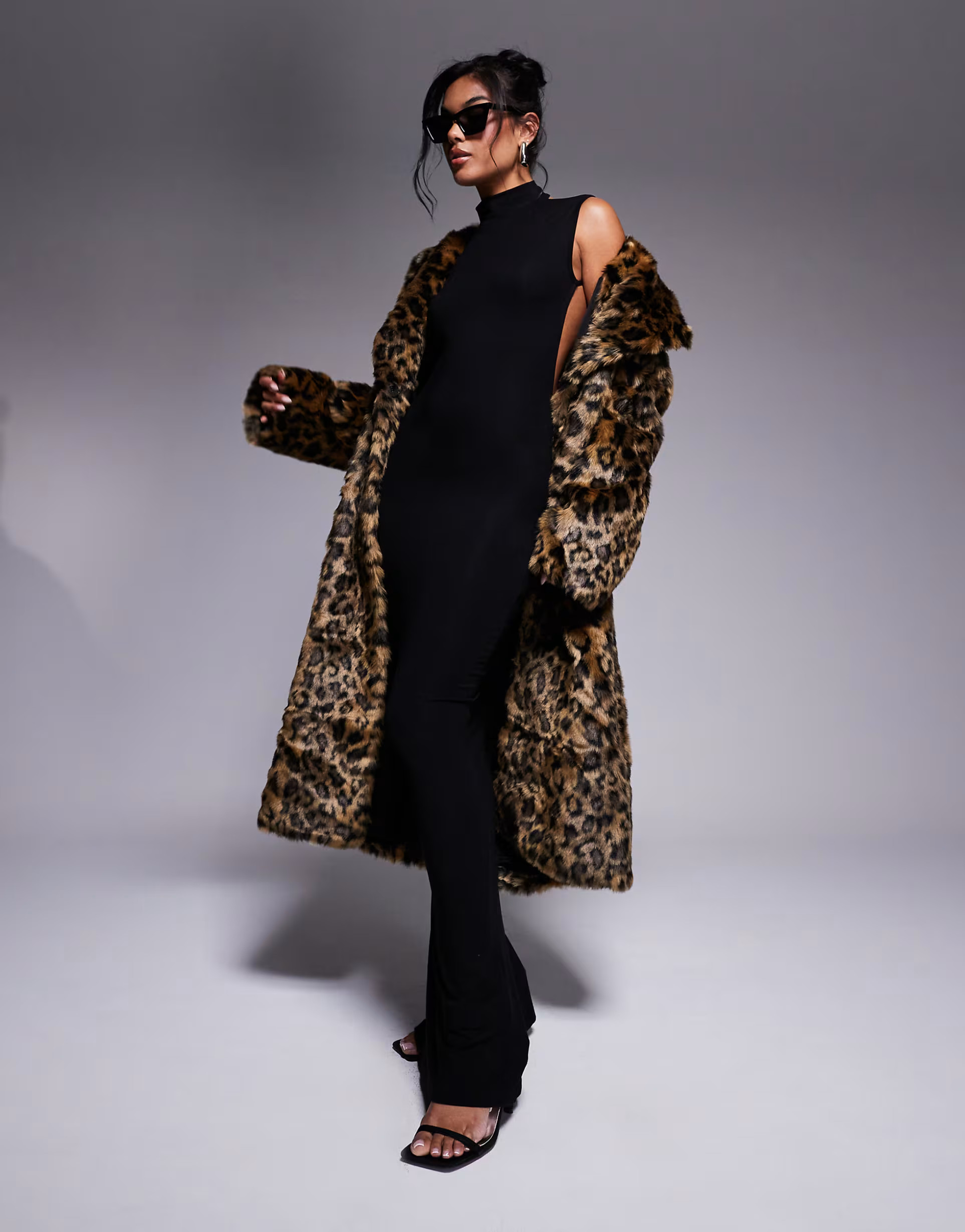 Azalea Wang Catty faux fur maxi coat in leopard | ASOS (Global)