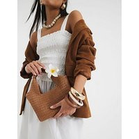 River Island Small Raffia Charm Tote - Brown | Very (UK)