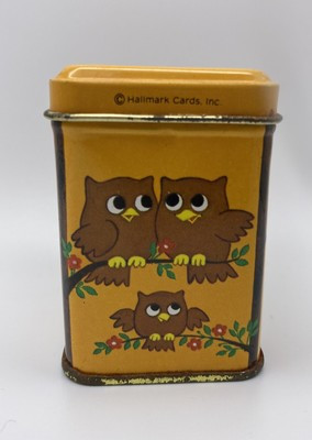 Vintage 1970's Small Hallmark Tin w/Owls, Flowers & Butterflies | eBay US