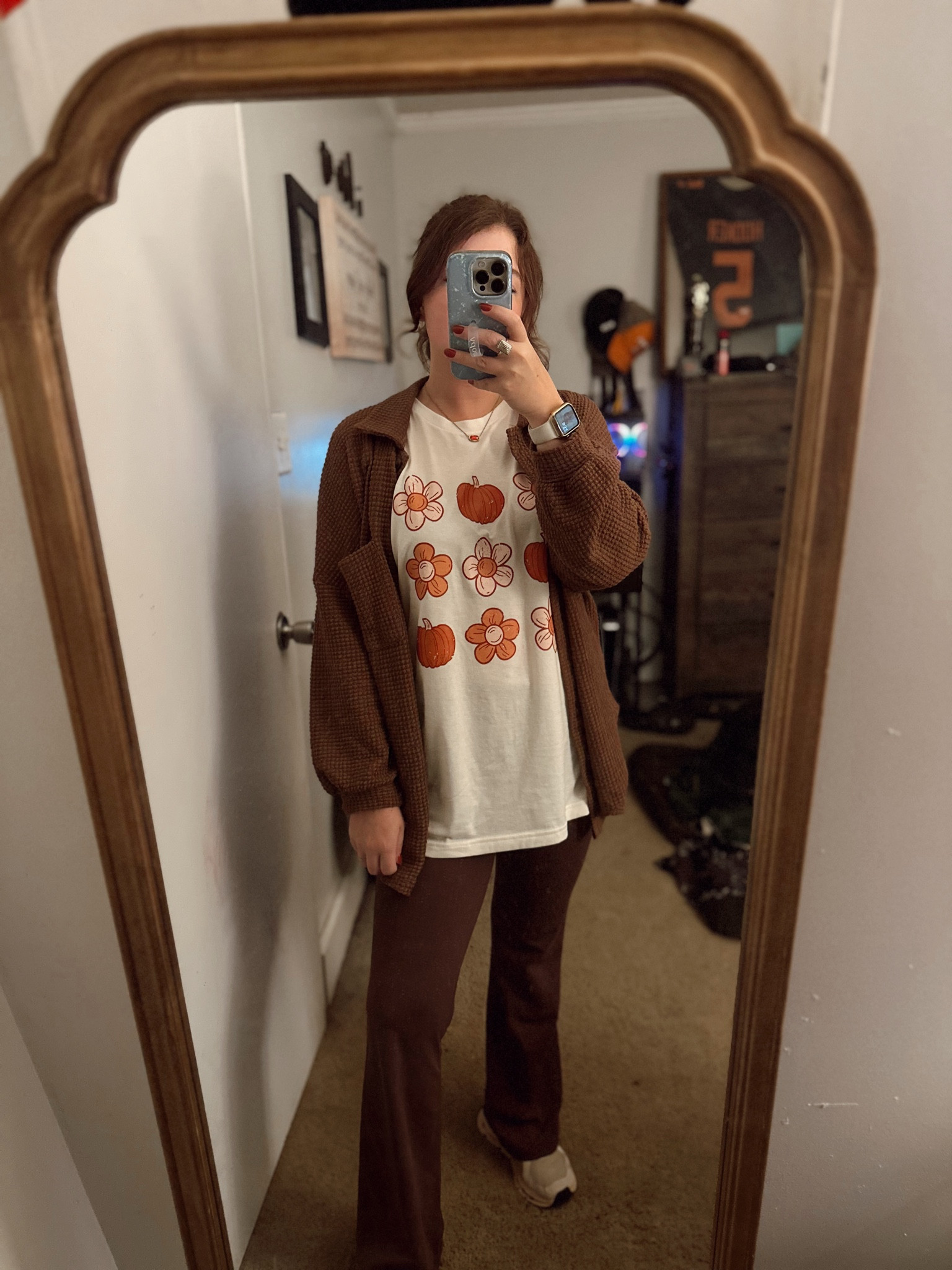 Cozy Sunday fall fit 🍂💛🍁🎃 size medium in both cardigan and leggings! Leggings are like a butter soft more spandex material with pockets! Tee is a large from my girl KC Carter 💛

#LTKStyleTip #LTKFindsUnder50 #LTKSeasonal