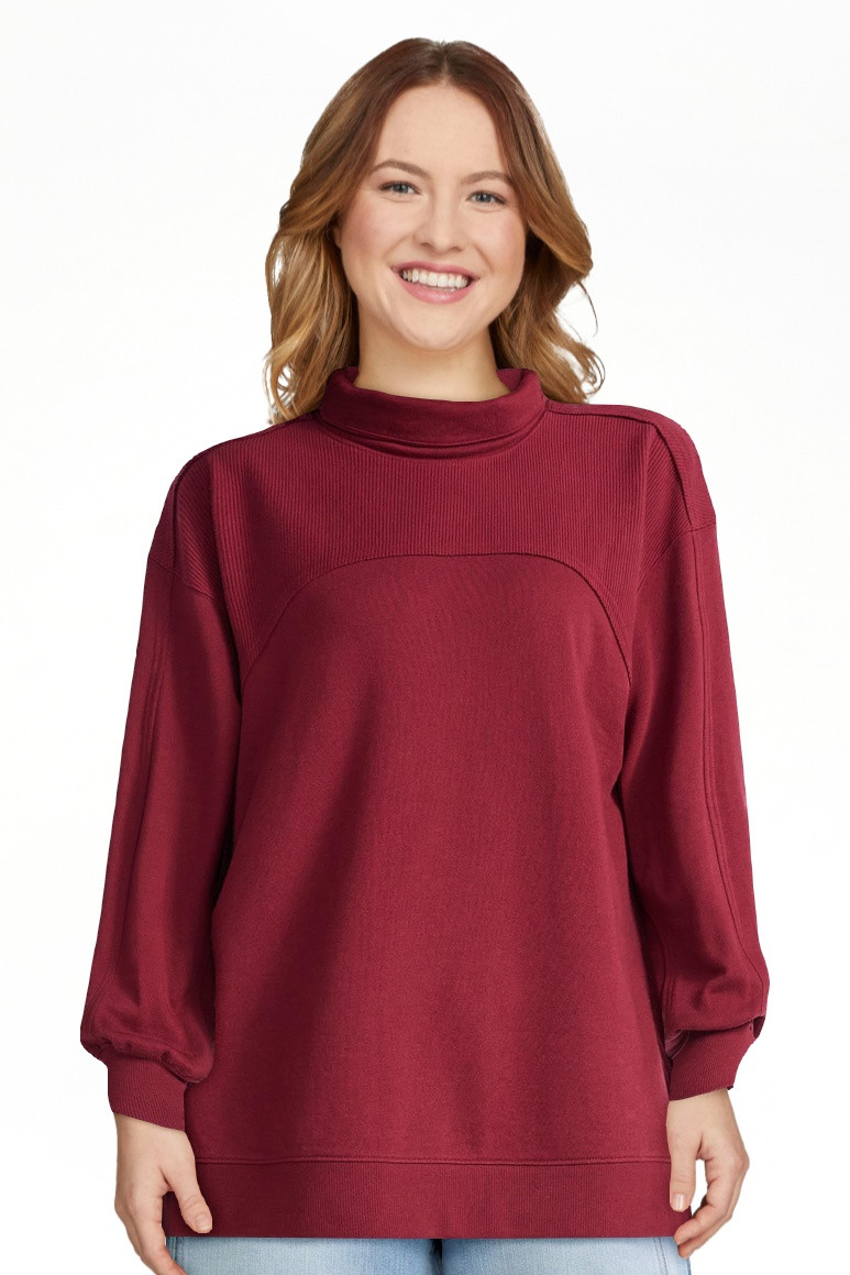 Time and Tru Women's Ottoman Ribbed Pullover Top with Long Sleeves, Size XS-XXXL - Walmart.com | Walmart (US)