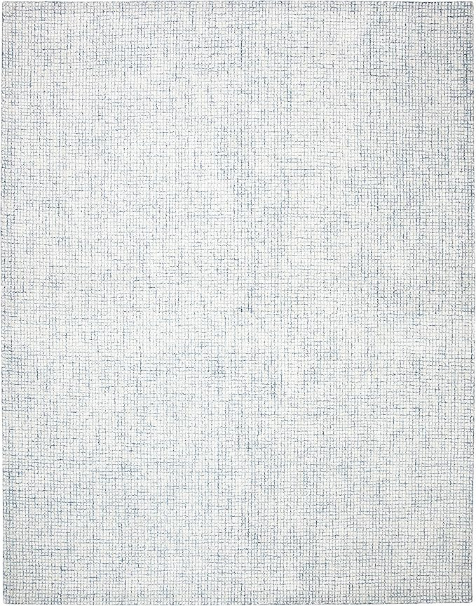SAFAVIEH Abstract Collection Area Rug - 8' x 10', Ivory & Blue, Handmade Wool & Viscose, Ideal fo... | Amazon (US)