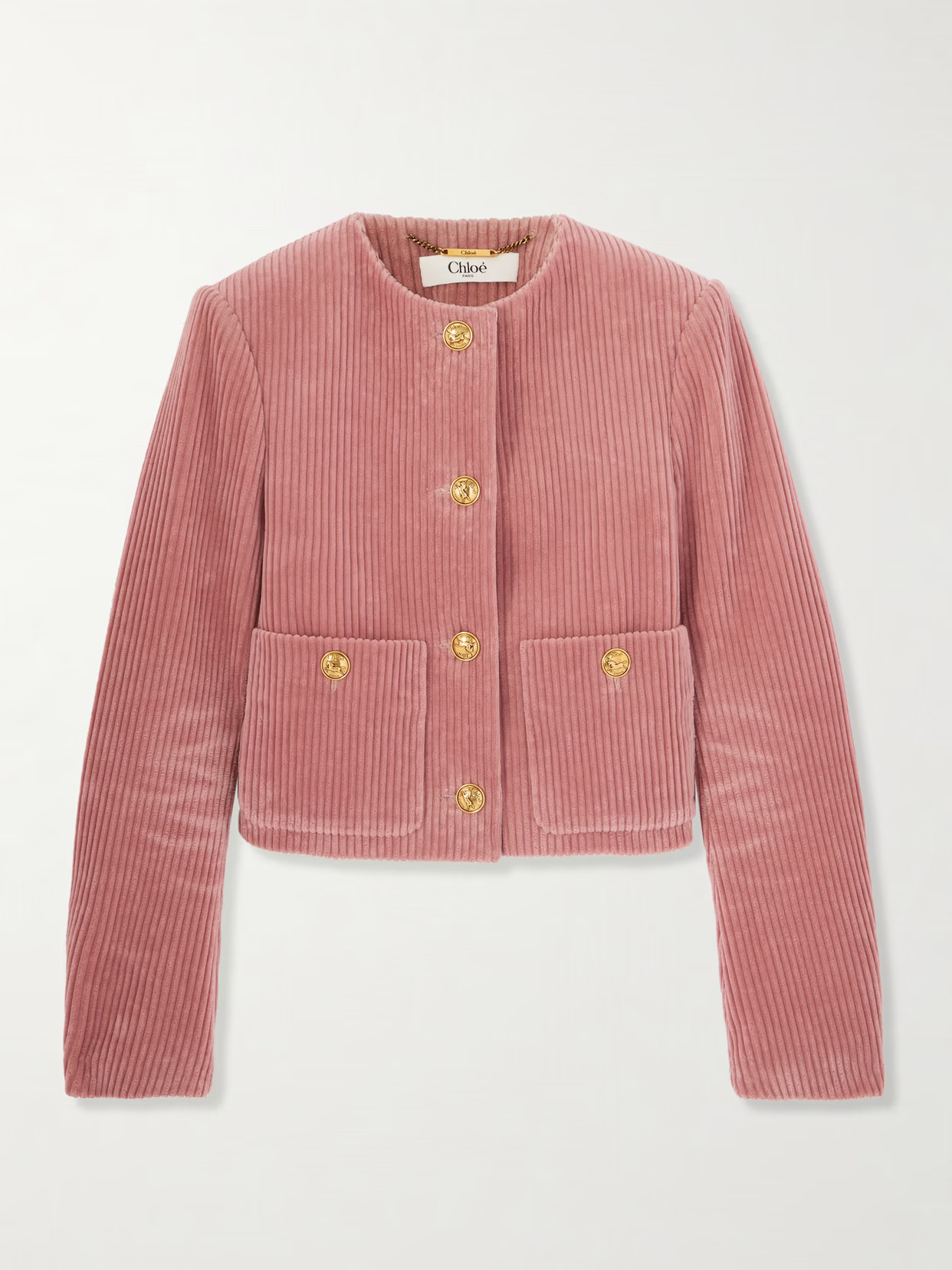 Chloé - Cotton-corduroy Jacket - Pink | NET-A-PORTER (US)