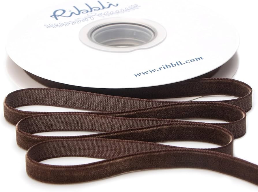 Ribbli Polyester Brown Velvet Ribbon,3/8 Inches Continuous10-Yard Spool,Christmas Ribbon for Gift... | Amazon (US)