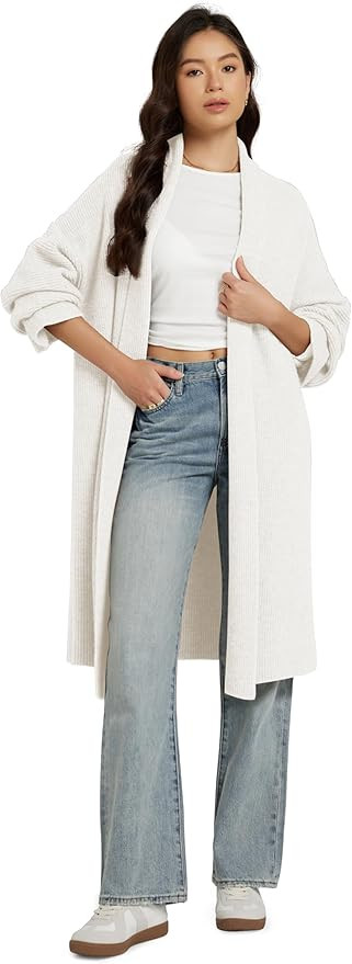 ODODOS Women's Cardigan Sweater Longer Length Open Front Drape Coatigan Warm Soft Knit Long Sleev... | Amazon (US)