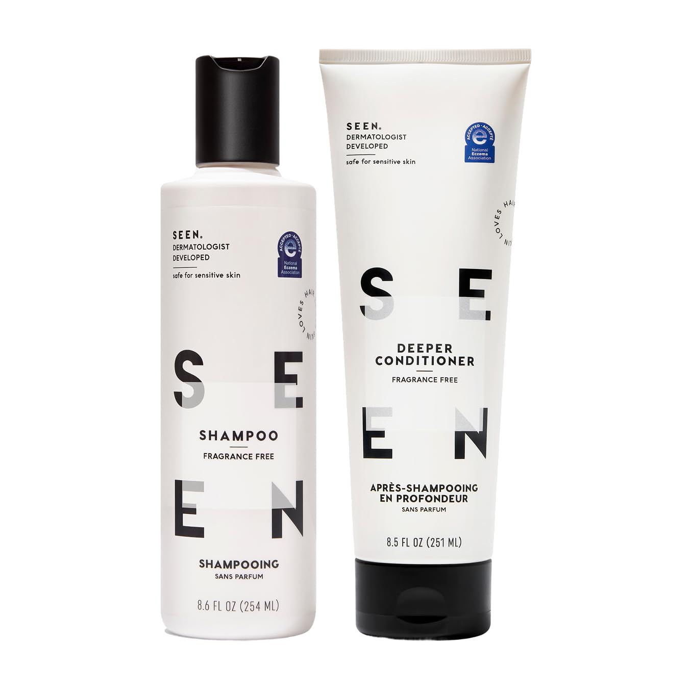 SEEN Shampoo & Deeper Conditioner Bundle, Fragrance-Free - Non-Comedogenic & Sulfate-Free Hair Ca... | Amazon (US)