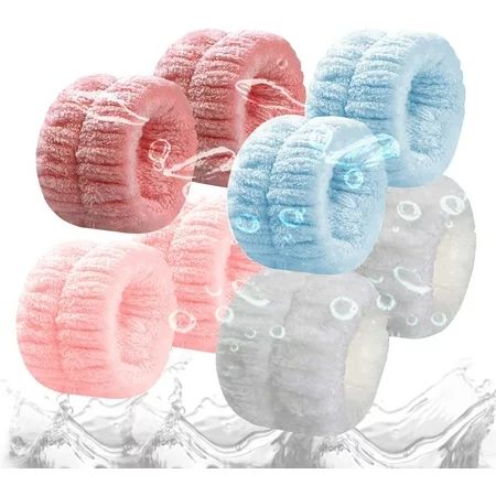 4 Pair Absorbent Towel Wristbands Wrist Spa Washband Microfiber Wrist Wash Towel Band for Washing Fa | Walmart (US)