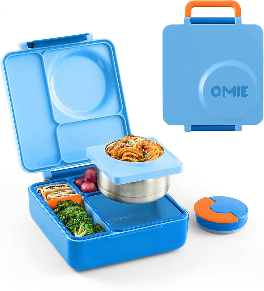 Omie OmieBox Bento Box for Kids - Insulated Lunch Box with Leak Proof Thermos Food Jar - 3 Compar... | Amazon (US)