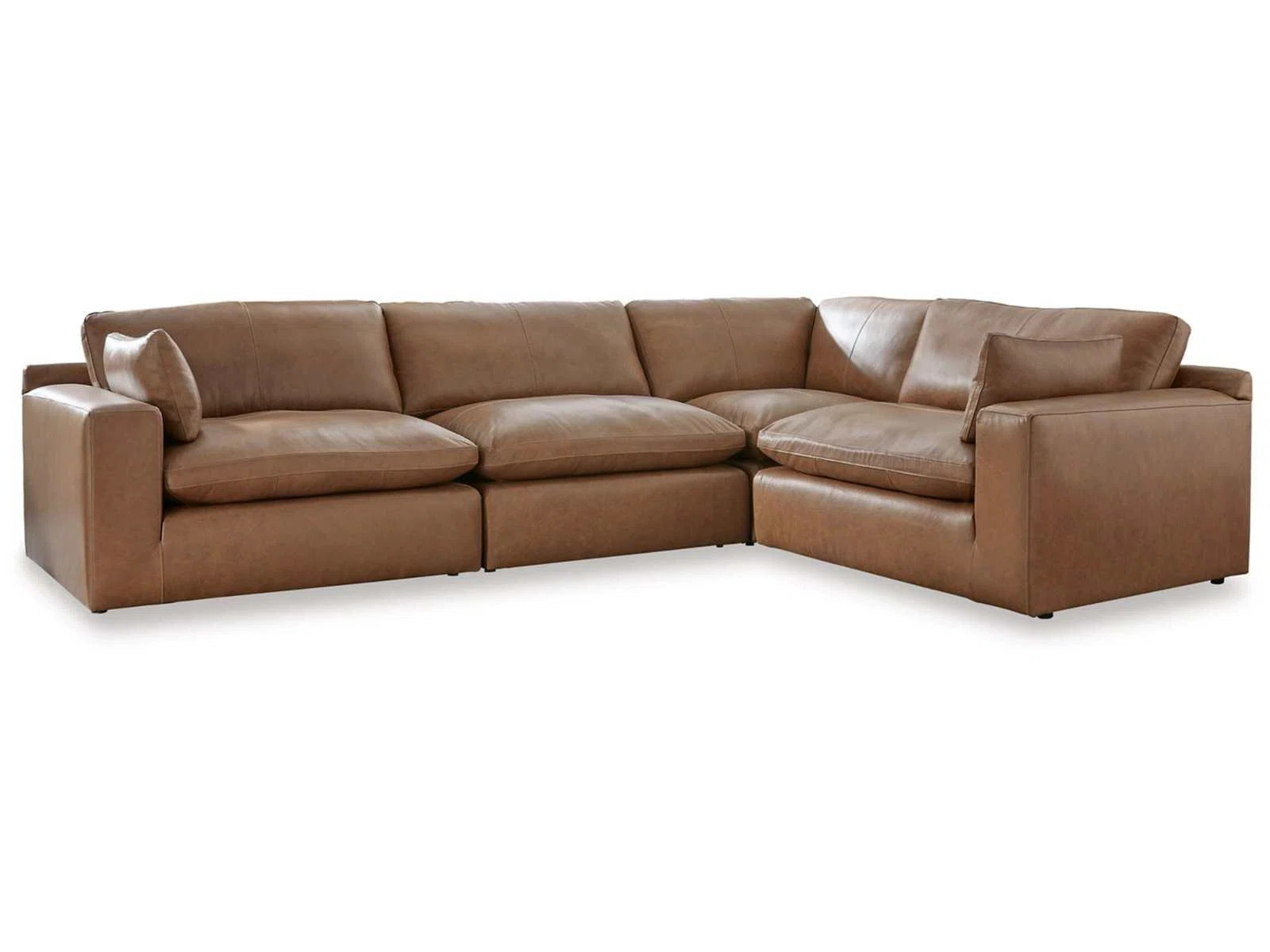 Viva Furniture Emilia Caramel Leather Modular Sectional | Wayfair | Wayfair North America