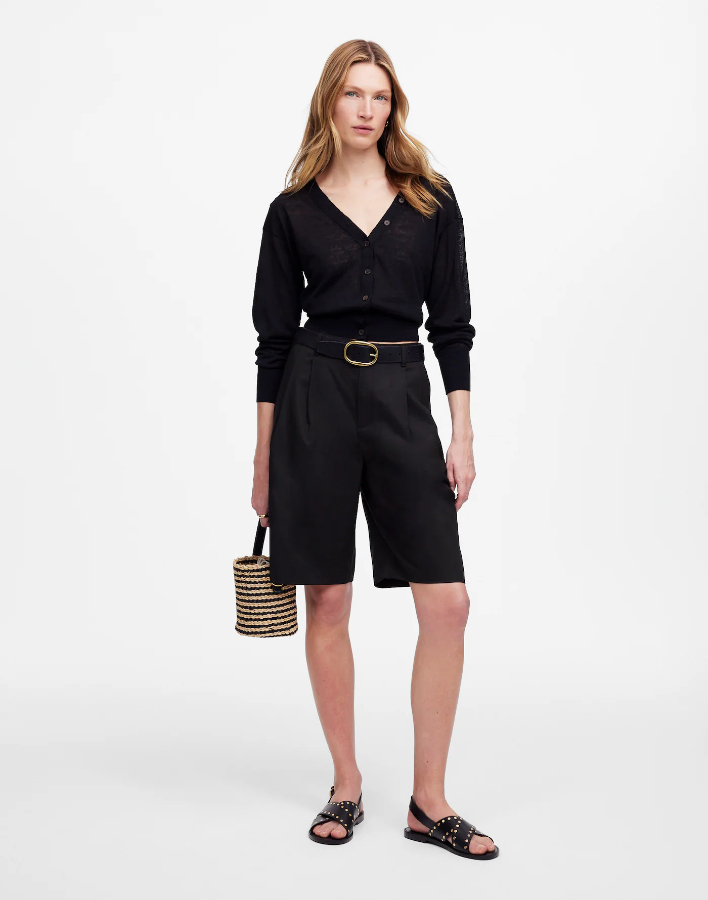 Relaxed Pleated Trouser Shorts in Drapey Twill | Madewell