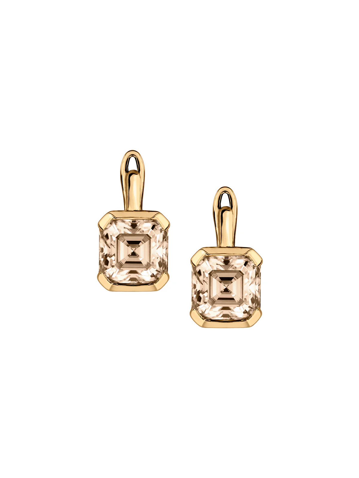 INÈS ASSCHER-CUT EARRINGS IN HONEY MOISSANITE | Dorsey