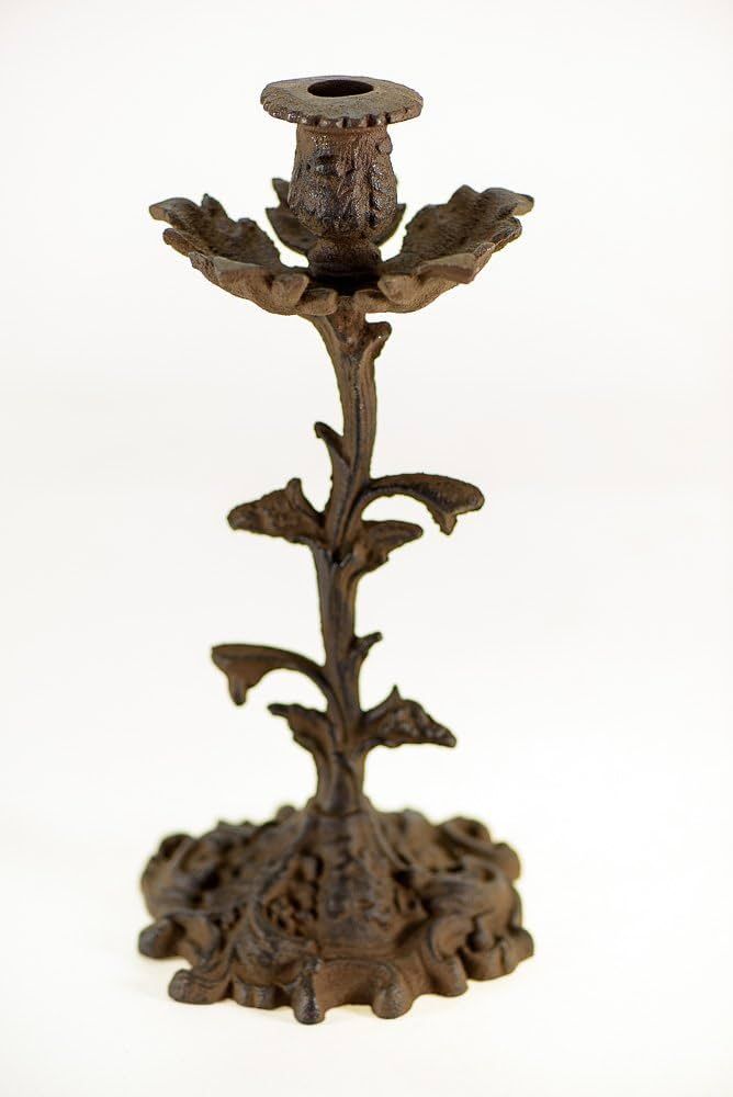 Cast Iron Candlestick Candle Holder Grape Leaf Art Nouveau | Amazon (US)