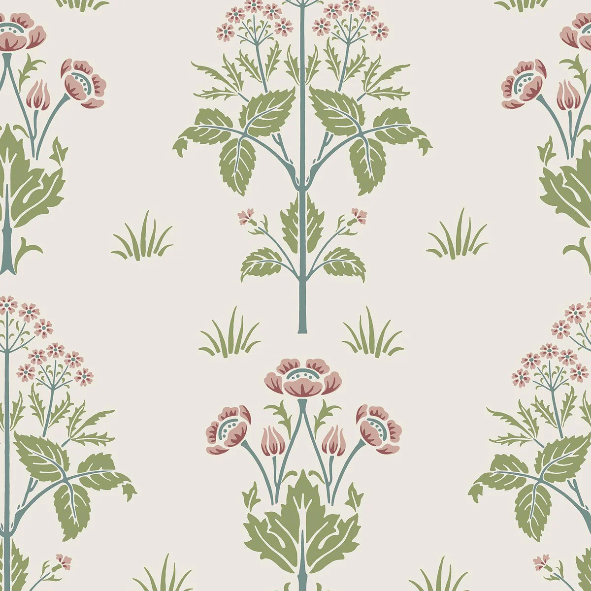 York Meadow Sweet Cotton And Rose Peel And Stick Wallpaper | DecoratorsBest