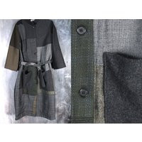 Patchwork Wool Coat/Women Recycled Sustainable Slow Fashion Large Japan Style Handmade | Etsy (US)