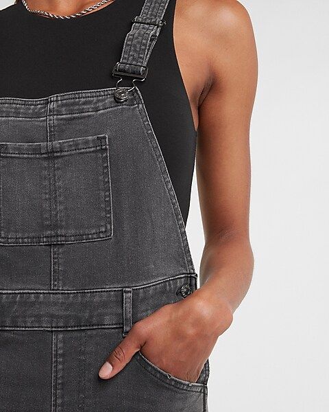Black Straight Jean Overalls | Express