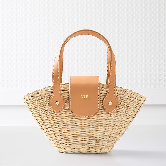 Juliette Wicker and Leather Mini Tote | Mark and Graham