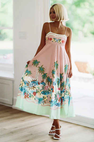 Tropical Vibes Maxi Dress - Pink | Hazel and Olive