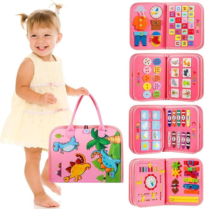 Toddler Busy Board - Montessori Toys for 1-3 Year Old Girl Birthday Gift, Educational Learning Se... | Amazon (US)