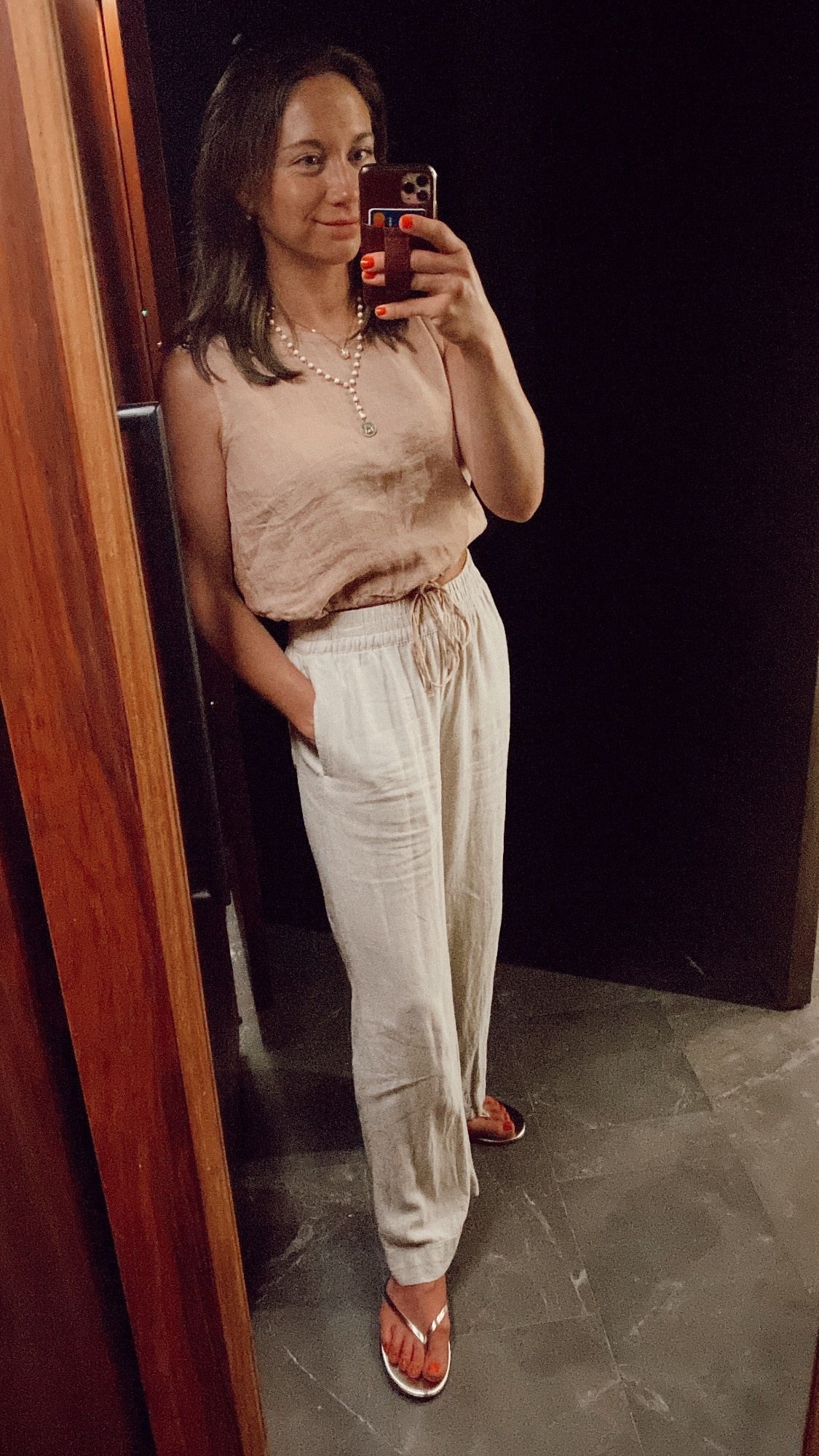 I love these linen pants for vacation. So easy to dress up or down, great to throw on over a swimsuit, and travel! On sale today! 50% off!! I have 3 colors 

#LTKSwim #LTKSaleAlert #LTKTravel
