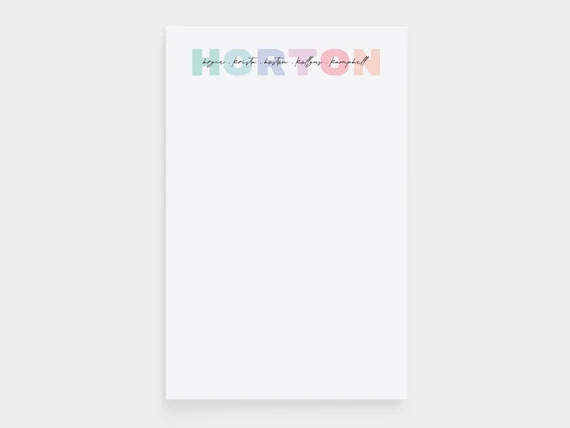 Personalized Notepad  Family Stationery  Custom Family | Etsy | Etsy (US)