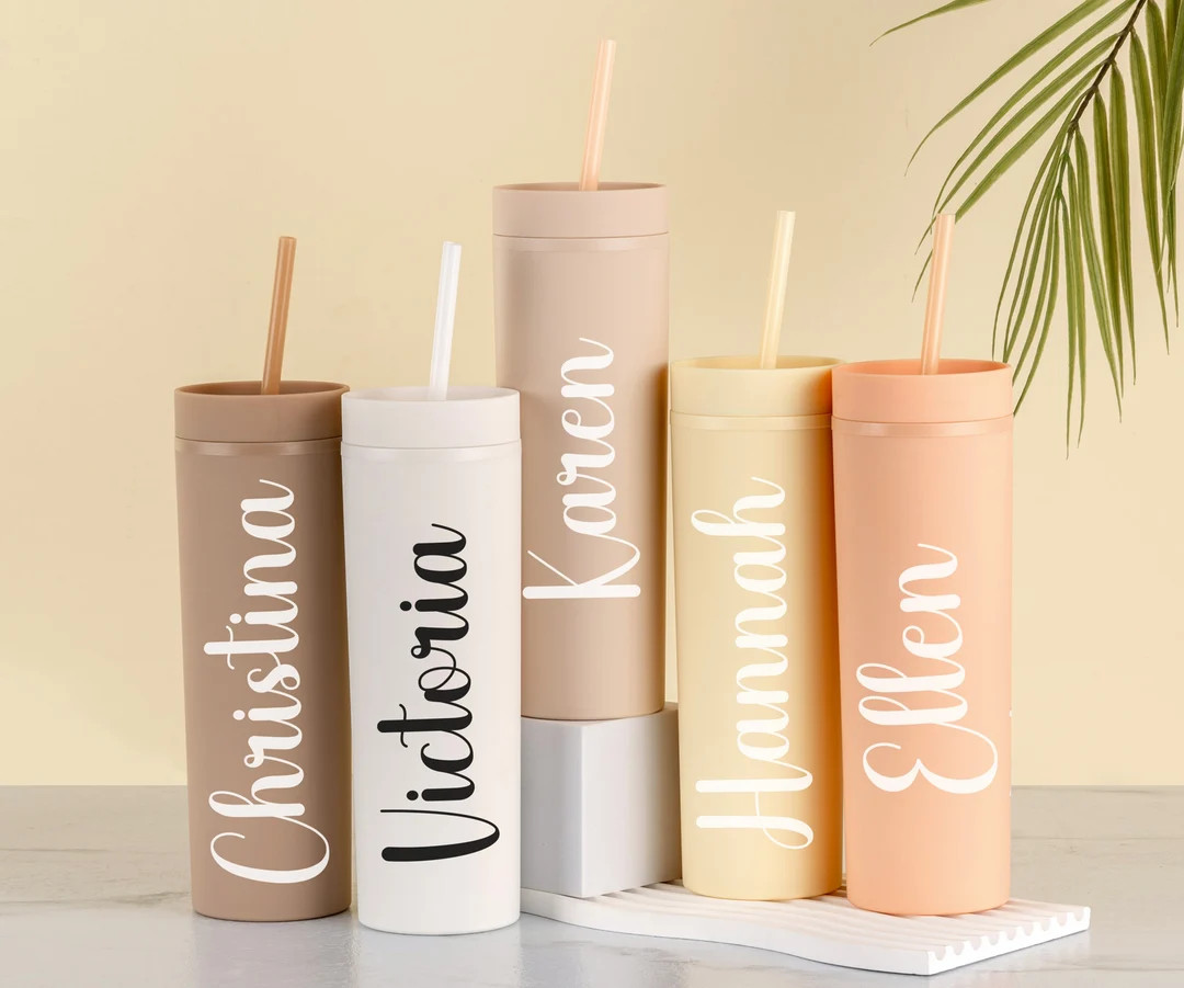 Personalized Tumbler With Straw, Bridesmaid Gifts, Bridesmaid Proposal, Bachelorette Party Favors... | Etsy (US)