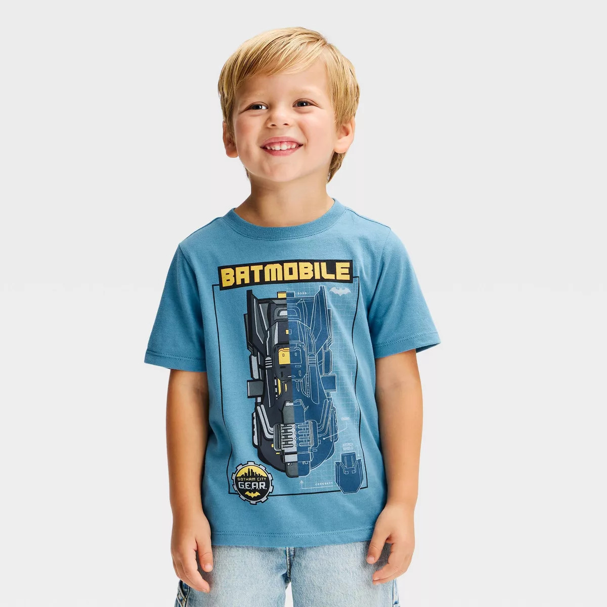 Toddler Boys' DC Comics Batmobile Graphic T-Shirt - Blue 2T | Target